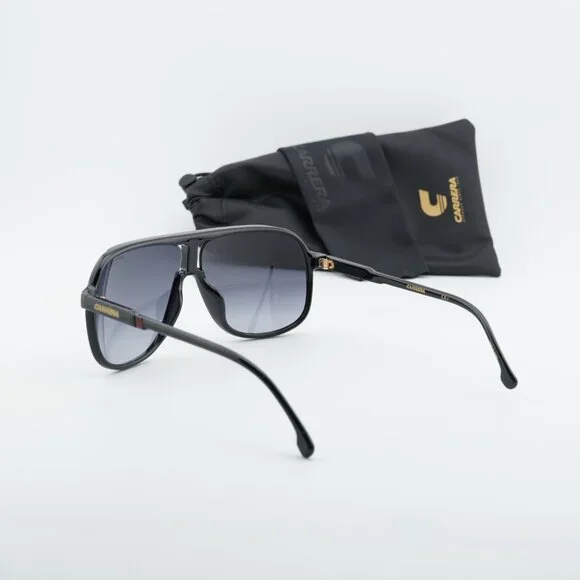 CARRERA 1047/S 0OIT 9O Sunglasses Black Aviator Frame, Grey Lenses